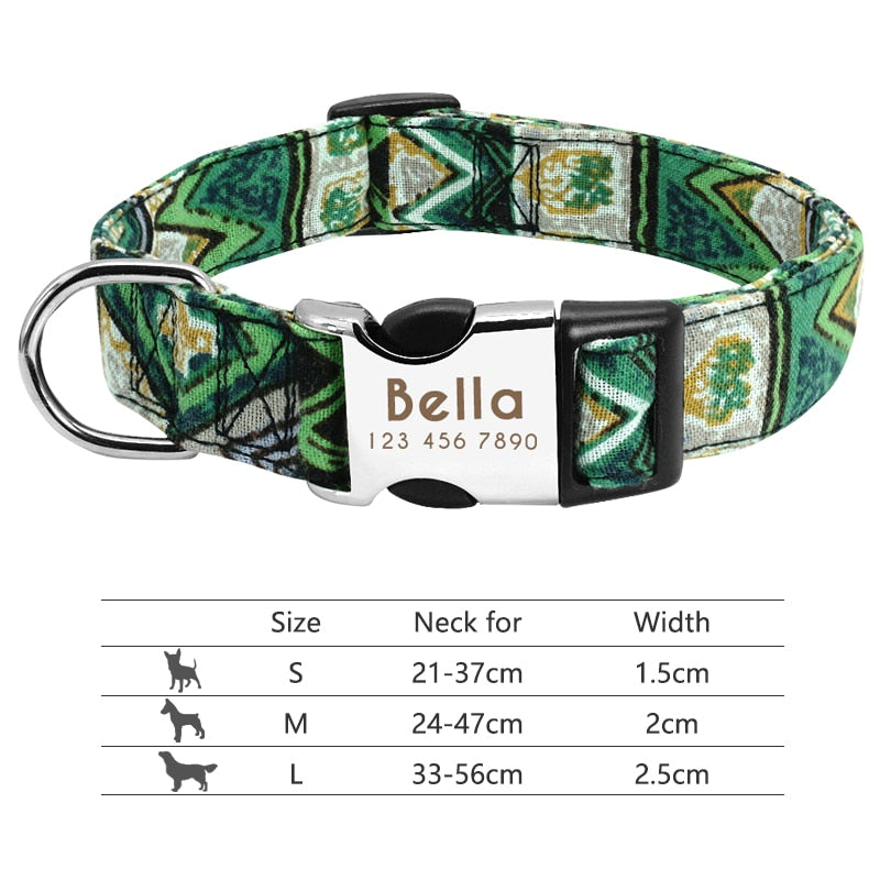 Nylon Dog Collar Personalized