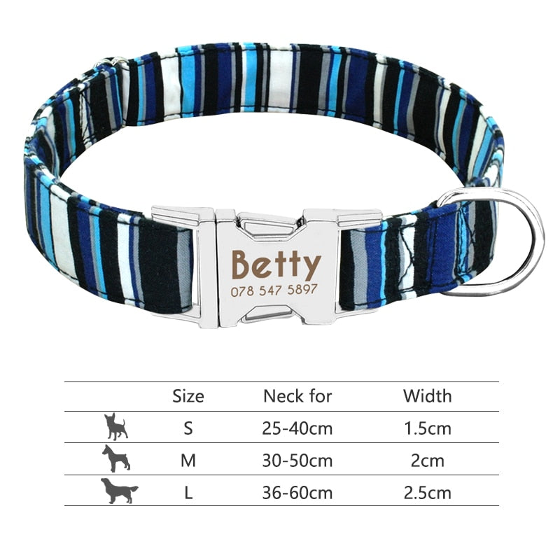 Nylon Dog Collar Personalized