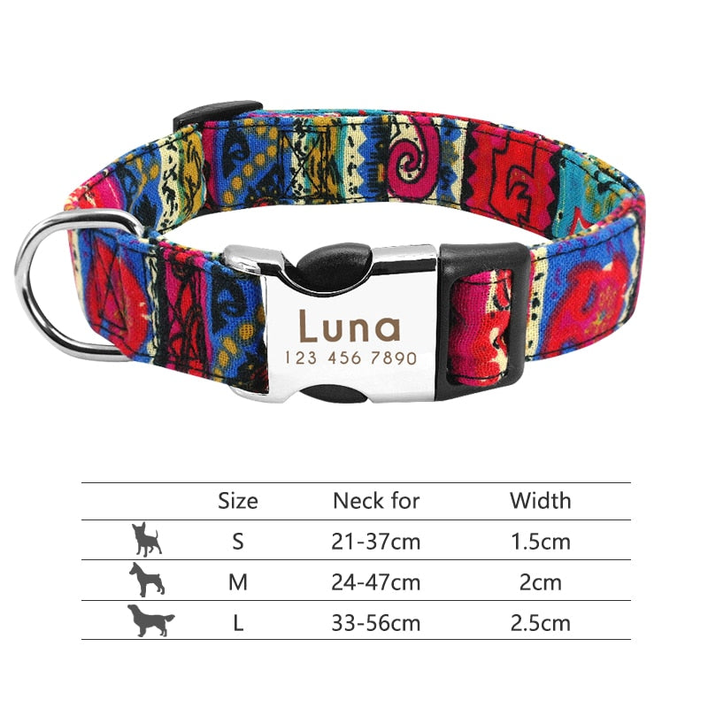 Nylon Dog Collar Personalized