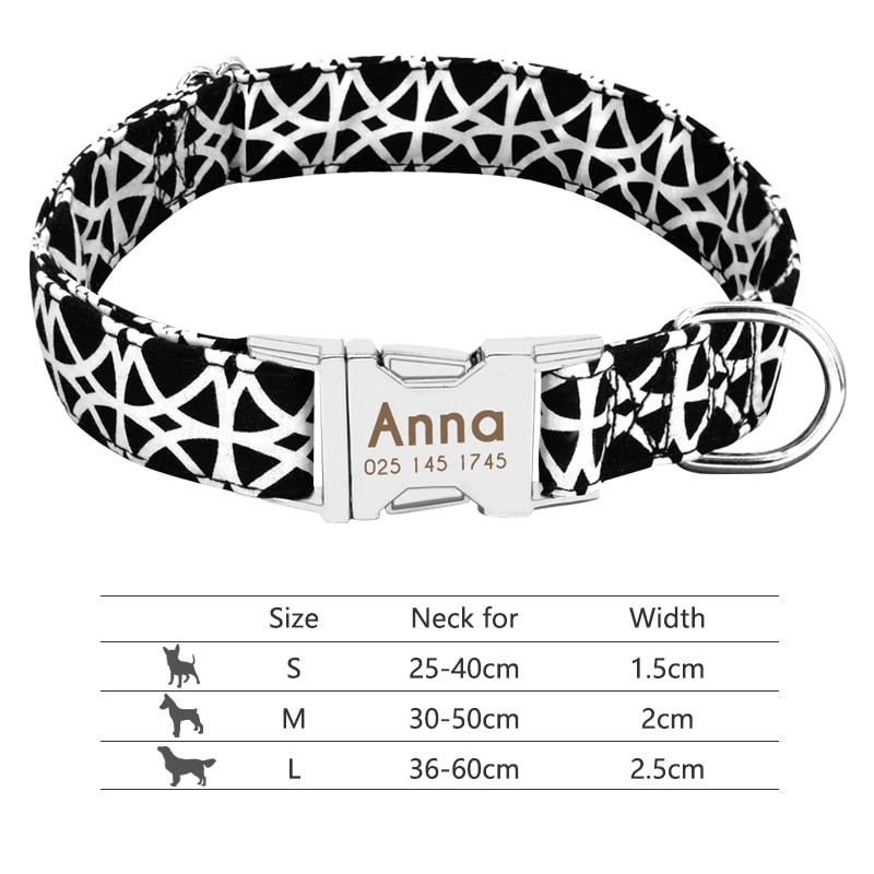 Nylon Dog Collar Personalized