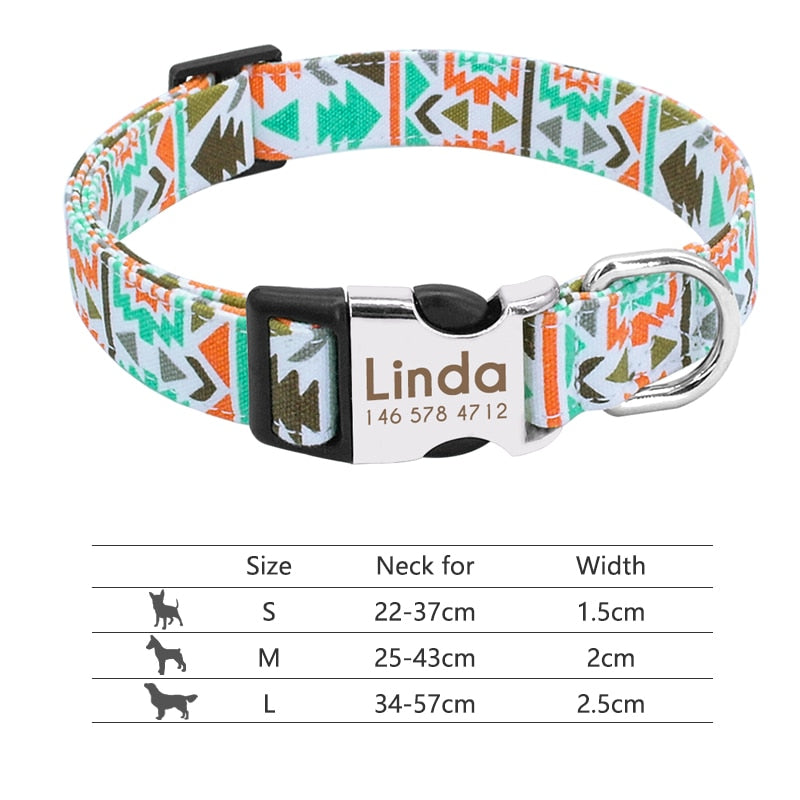 Nylon Dog Collar Personalized